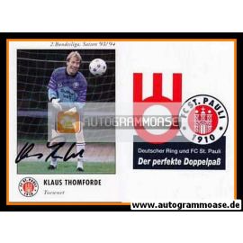 Autogramm Fussball | FC St. Pauli | 1993 | Klaus THOMFORDE