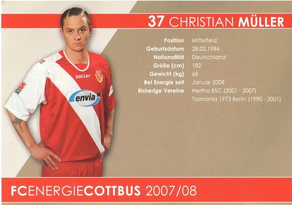 Autogramm Fussball | FC Energie Cottbus | 2007 | Christian MÜLLER