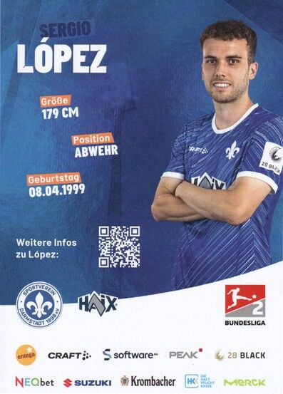 Autogramm Fussball | SV Darmstadt 98 | 2024 | Sergio LOPEZ
