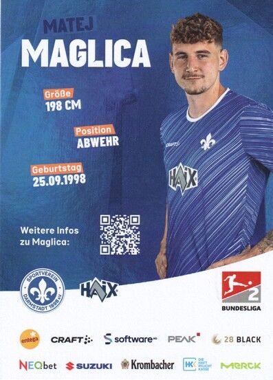 Autogramm Fussball | SV Darmstadt 98 | 2024 | Matej MAGLICA