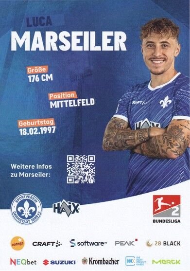 Autogramm Fussball | SV Darmstadt 98 | 2024 | Luca MARSEILER