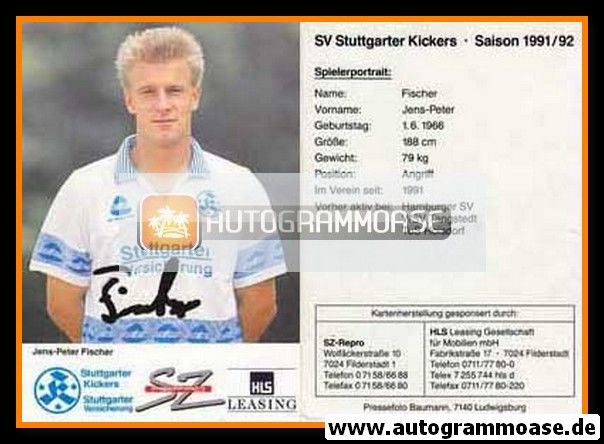 Autogramm Fussball | Stuttgarter Kickers | 1991 | Jens-Peter FISCHER