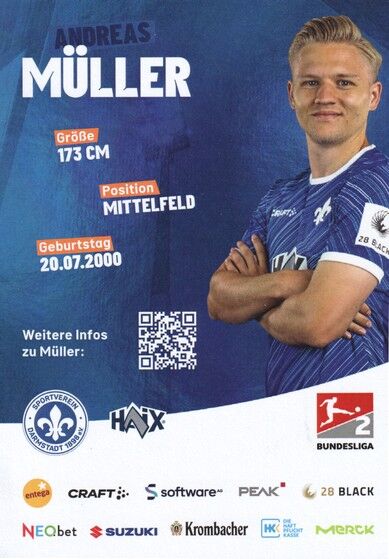 Autogramm Fussball | SV Darmstadt 98 | 2024 | Andreas MÜLLER
