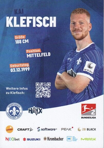 Autogramm Fussball | SV Darmstadt 98 | 2024 | Kai KLEFISCH