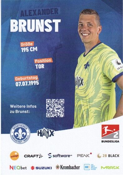 Autogramm Fussball | SV Darmstadt 98 | 2024 | Alexander BRUNST