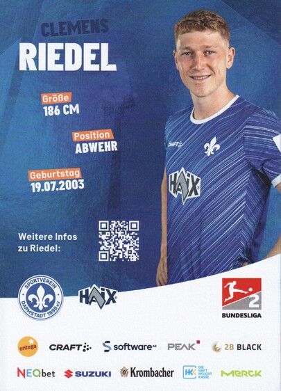 Autogramm Fussball | SV Darmstadt 98 | 2024 | Clemens RIEDEL