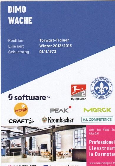 Autogramm Fussball | SV Darmstadt 98 | 2021 | Dimo WACHE
