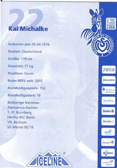 Autogramm Fussball | MSV Duisburg | 2005 | Kai MICHALKE 