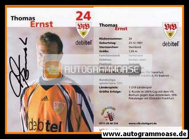 Autogramm Fussball | VfB Stuttgart | 2001 | Thomas ERNST