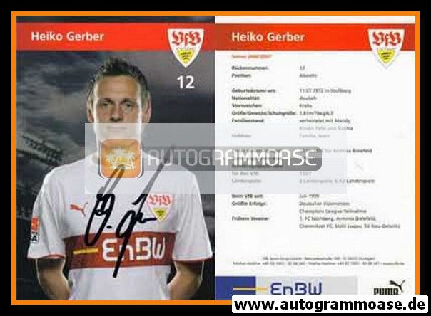 Autogramm Fussball | VfB Stuttgart | 2006 | Heiko GERBER