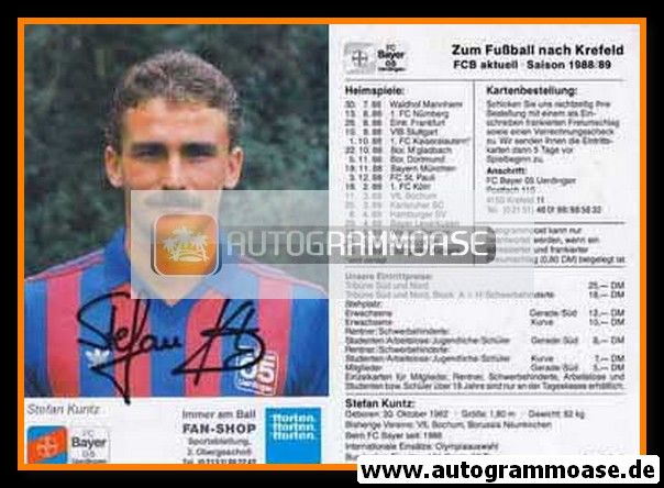 Autogramm Fussball | KFC Uerdingen 05 | 1988 | Stefan KUNTZ