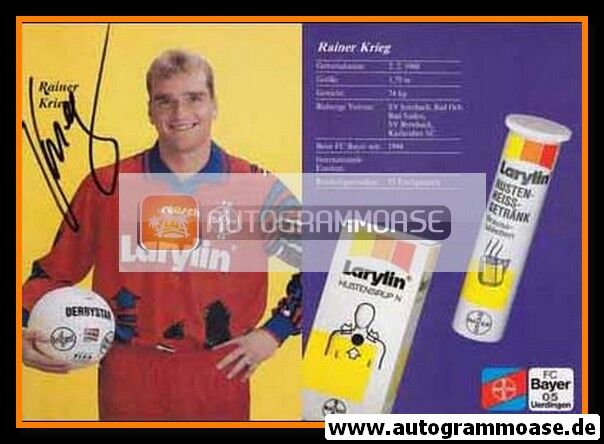 Autogramm Fussball | KFC Uerdingen 05 | 1994 | Rainer KRIEG