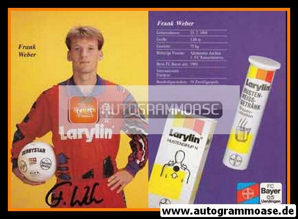 Autogramm Fussball | KFC Uerdingen 05 | 1994 | Frank WEBER
