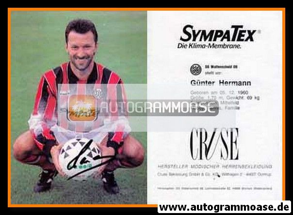 Autogramm Fussball | SG Wattenscheid 09 | 1992-2 | Günter HERMANN