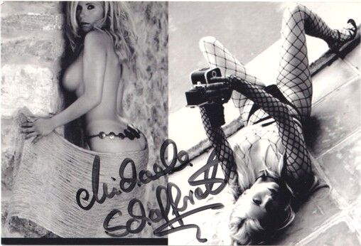 Autogramm Erotik | Michaela SCHAFFRATH | 2000er Foto (Collage SW) NACKT