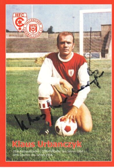 Autogramm Fussball | Hallescher FC | 1960er Retro | Klaus URBANCZYK (Portrait Color)