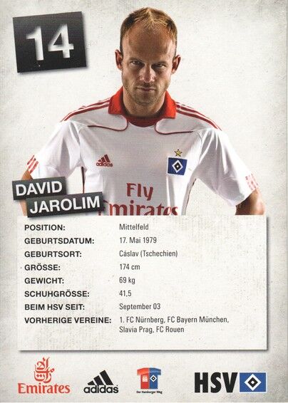 Autogramm Fussball | Hamburger SV | 2010 | David JAROLIM