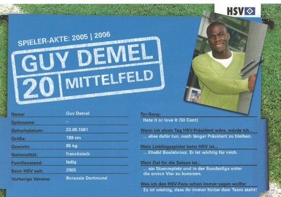Autogramm Fussball | Hamburger SV | 2005 | Guy DEMEL