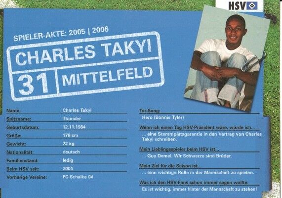 Autogramm Fussball | Hamburger SV | 2005 | Charles TAKYI
