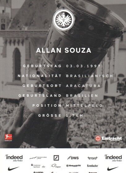 Autogramm Fussball | Eintracht Frankfurt | 2018 | Allan SOUZA