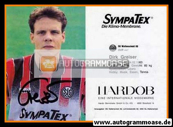 Autogramm Fussball | SG Wattenscheid 09 | 1992-1 | Dirk GREISER