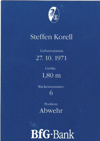 Autogramm Fussball | SC Freiburg | 1999 | Steffen KORELL