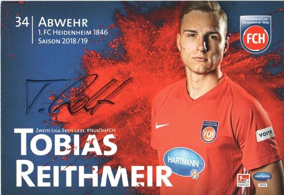 Autogramm Fussball | 1. FC Heidenheim 1846 | 2018 | Tobias RETHMEIR