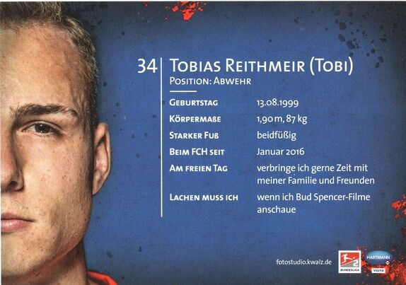 Autogramm Fussball | 1. FC Heidenheim 1846 | 2018 | Tobias RETHMEIR