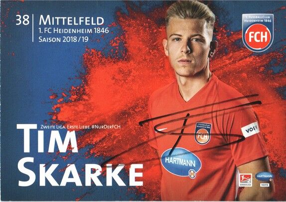 Autogramm Fussball | 1. FC Heidenheim 1846 | 2018 | Tim SKARKE