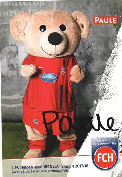 Autogramm Fussball | 1. FC Heidenheim 1846 | 2017 | PAULE (Maskottchen)
