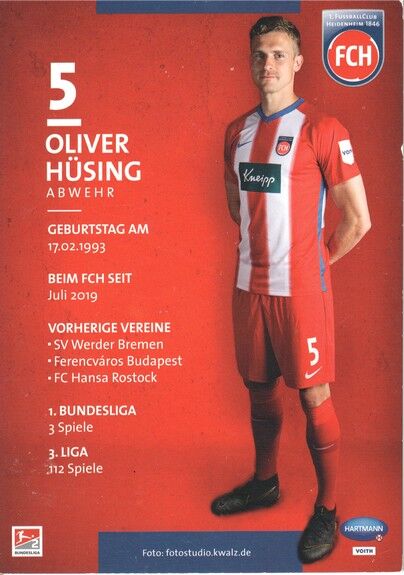 Autogramm Fussball | 1. FC Heidenheim 1846 | 2019 | Oliver HÜSING
