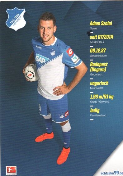 Autogramm Fussball | TSG 1899 Hoffenheim | 2014 | Adam SZALAI