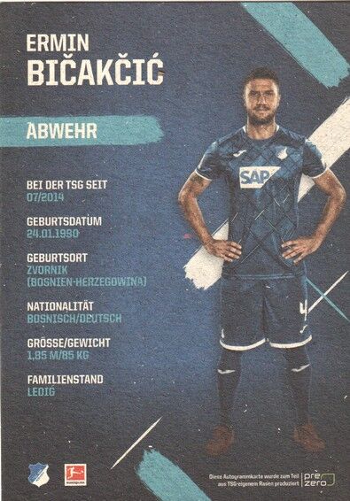 Autogramm Fussball | TSG 1899 Hoffenheim | 2019 | Ermin BICAKCIC