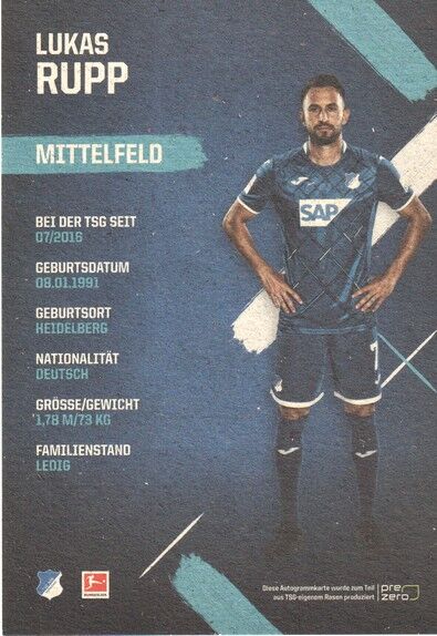 Autogramm Fussball | TSG 1899 Hoffenheim | 2019 | Lukas RUPP