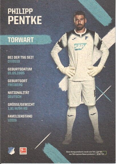 Autogramm Fussball | TSG 1899 Hoffenheim | 2019 | Philipp PENTKE