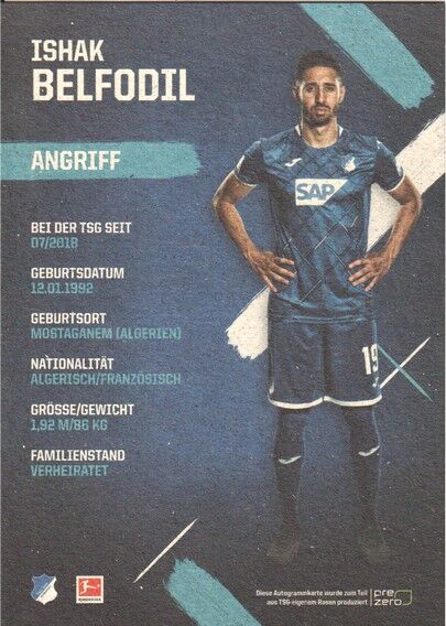 Autogramm Fussball | TSG 1899 Hoffenheim | 2019 | Ishak BELDOFIL