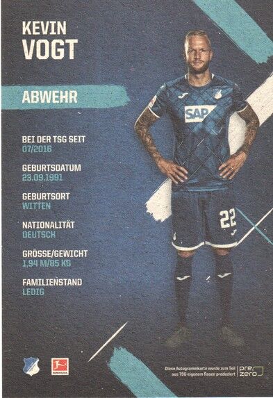 Autogramm Fussball | TSG 1899 Hoffenheim | 2019 | Kevin VOGT
