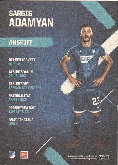 Autogramm Fussball | TSG 1899 Hoffenheim | 2019 | Sargis ADAMYAN