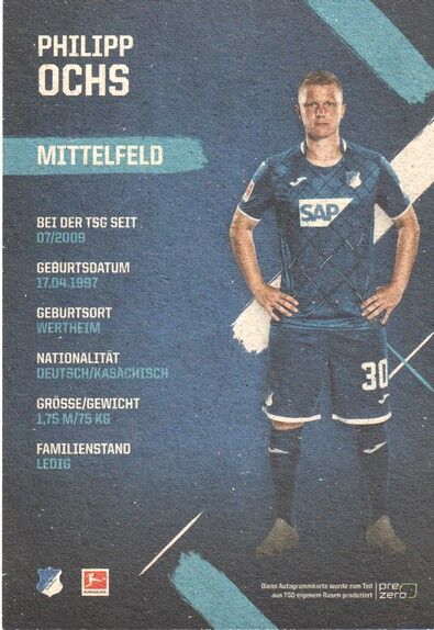 Autogramm Fussball | TSG 1899 Hoffenheim | 2019 | Philipp OCHS