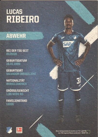 Autogramm Fussball | TSG 1899 Hoffenheim | 2019 | Lucas RIBEIRO