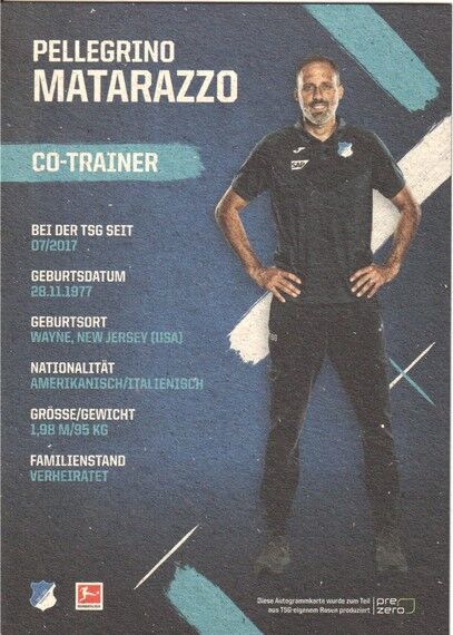 Autogramm Fussball | TSG 1899 Hoffenheim | 2019 | Pellegrino MATARAZZO