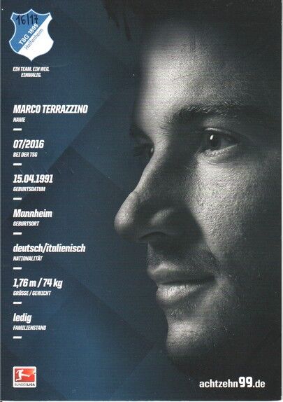Autogramm Fussball | TSG 1899 Hoffenheim | 2016 | Marco TERRAZZINO