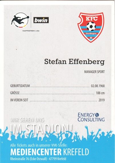 Autogramm Fussball | KFC Uerdingen 05 | 2019 | Stefan EFFENBERG