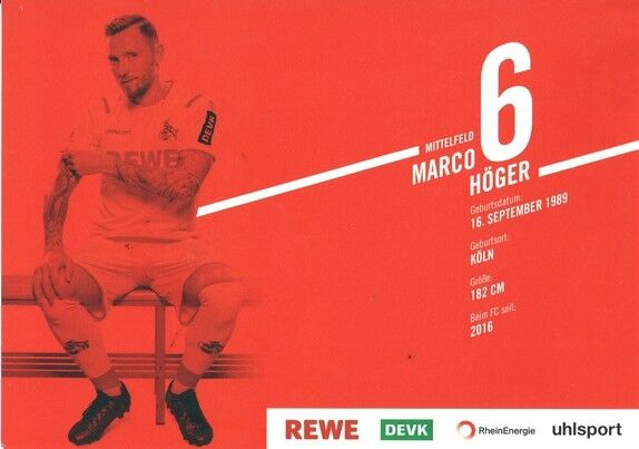 Autogramm Fussball | 1. FC Köln | 2019 | Marco HÖGER