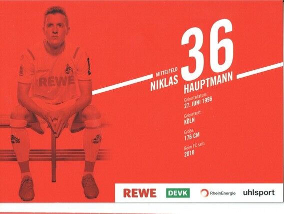 Autogramm Fussball | 1. FC Köln | 2019 | Niklas HAUPTMANN