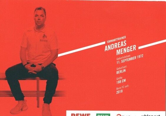 Autogramm Fussball | 1. FC Köln | 2019 | Andreas MENGER