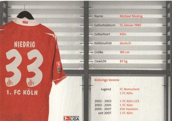 Autogramm Fussball | 1. FC Köln | 2008 | Michael NIEDRIG