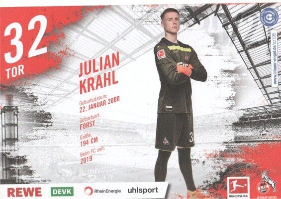 Autogramm Fussball | 1. FC Köln | 2020 | Julian KRAHL