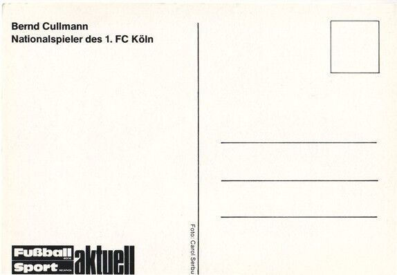 Autogramm Fussball | 1. FC Köln | 1970er | Bernd CULLMANN (Portrait Color) Pioneer rot