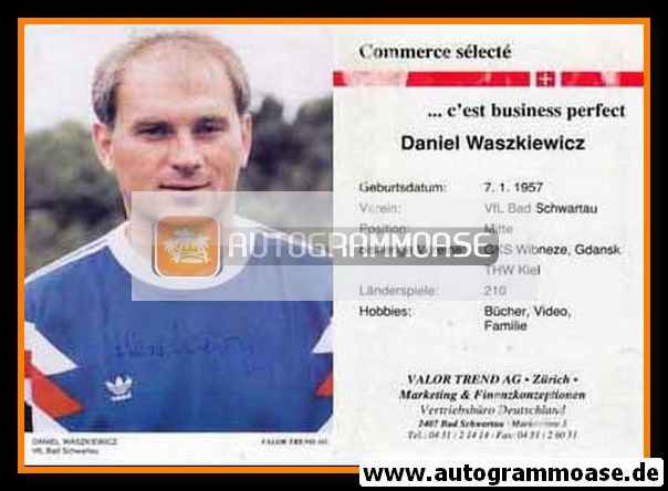 Autogramm Handball | VfL Bad Schwartau | 1990 | Daniel WASZKIEWICZ